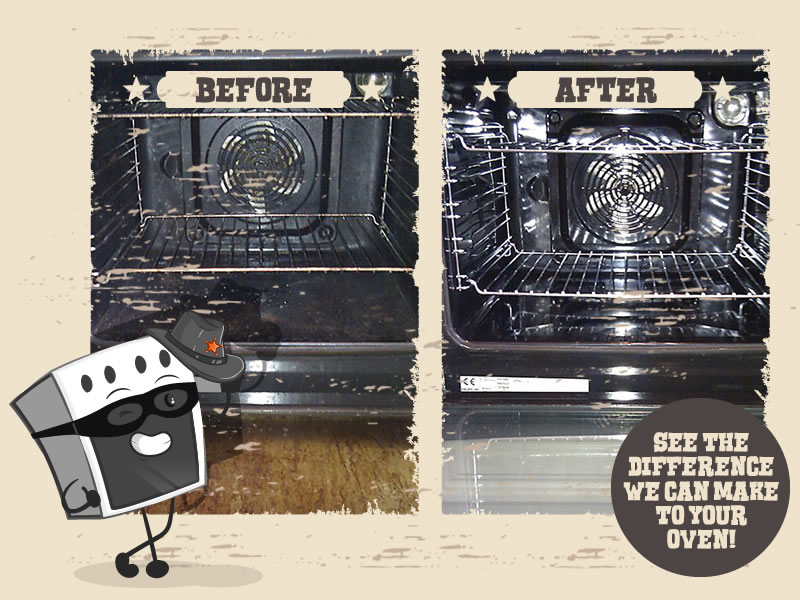 Before and After Oven Cleaning